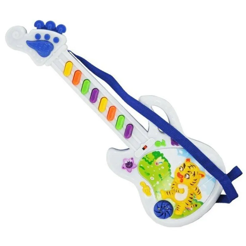 Guitarrinha Infantil Brinquedo Musical Com Som E Musica