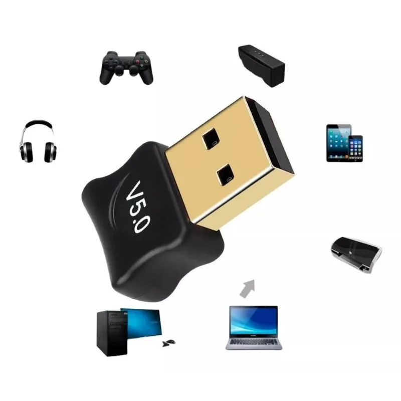 Adaptador Sem Fio Usb Bluetooth 5.0 Plug And Play Notebook