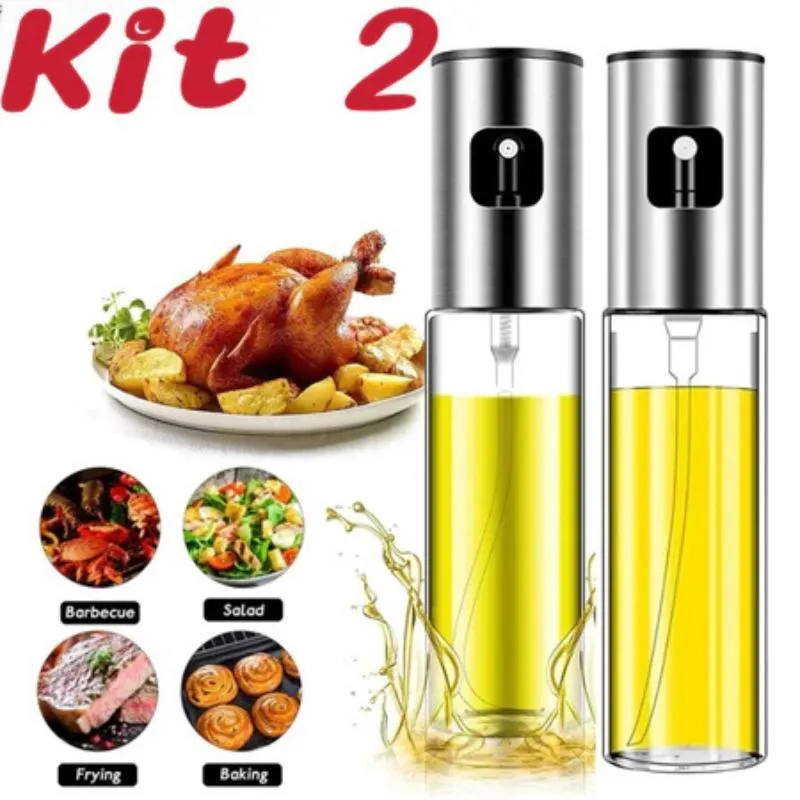 Kit 2 Spray Borrifador Azeite E Óleos Vidro Pulverizador