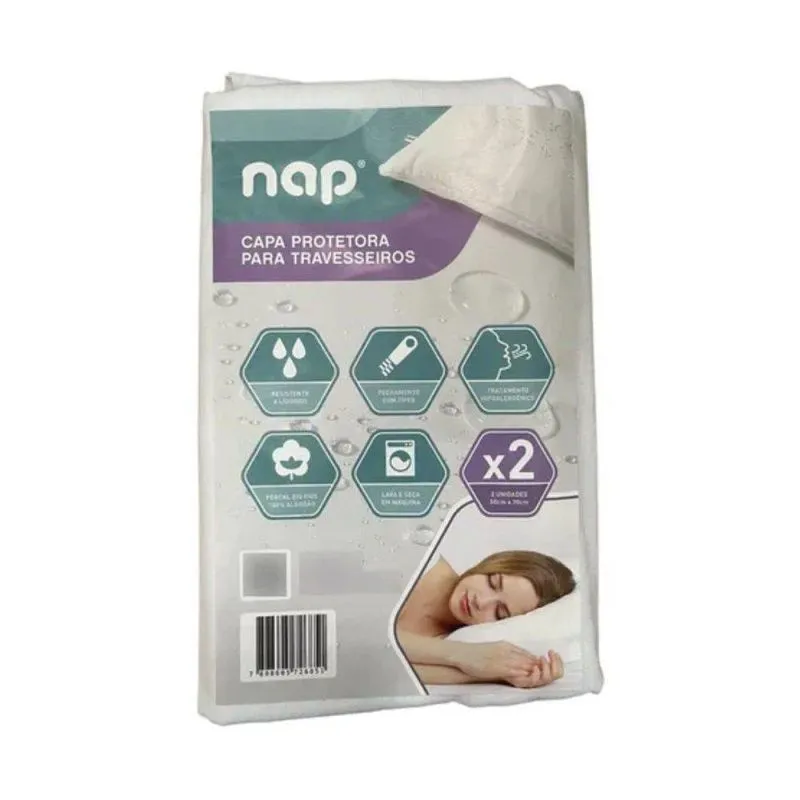 Kit 2 Capas Protetoras De Travesseiro 200 Fios