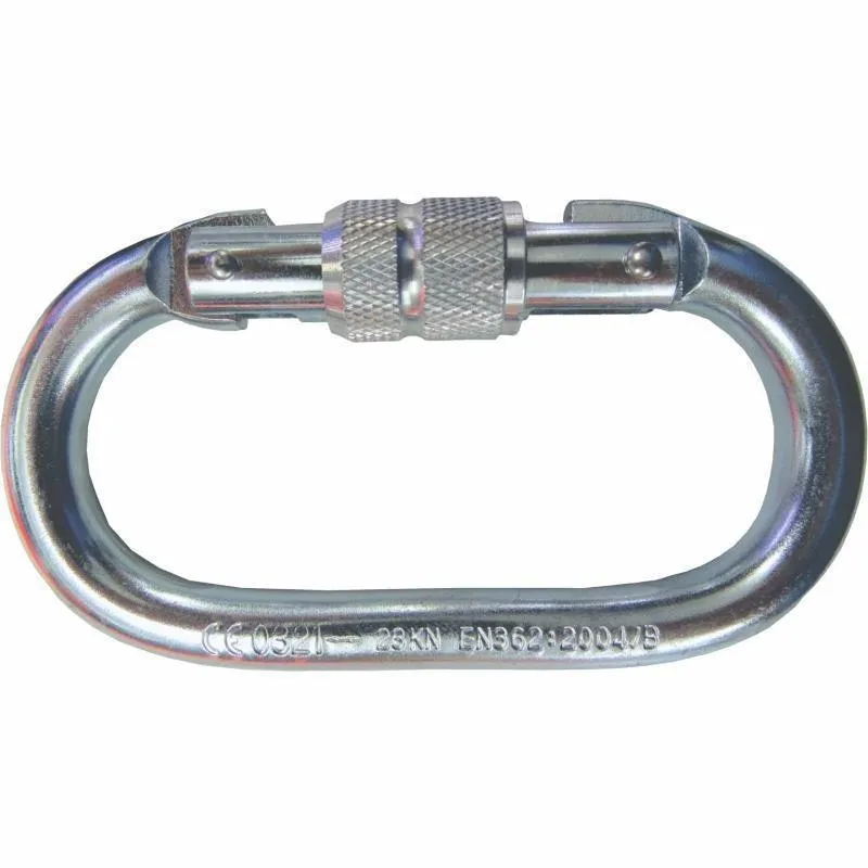 Mosquetão Oval Com Trava 2.300 Kg, Em Aço, Alpinismo, Rapel