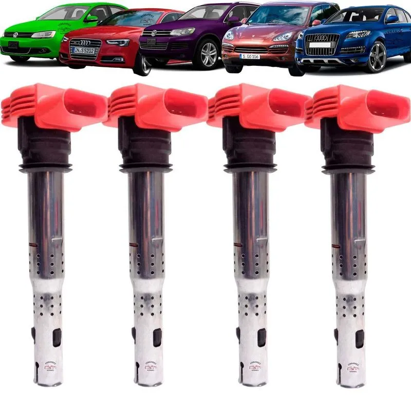 Kit 4 Bobina Ignição Audi A3 A4 A5 A6 A7 Q5 Q7 Jetta Touareg