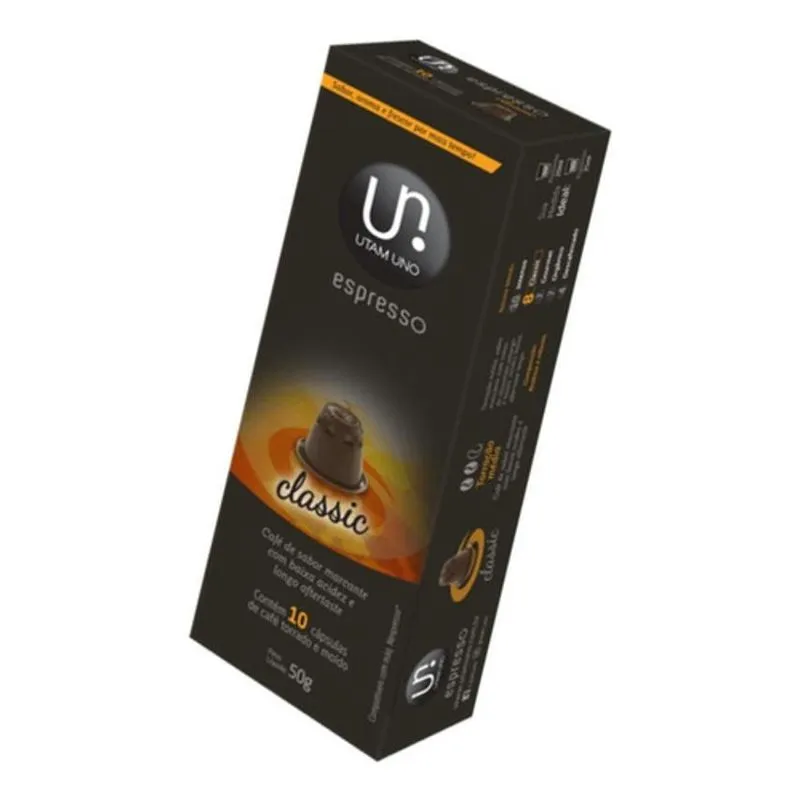 Cápsulas Café Utam Uno Classic Arábica E Robusta 10 Cápsulas