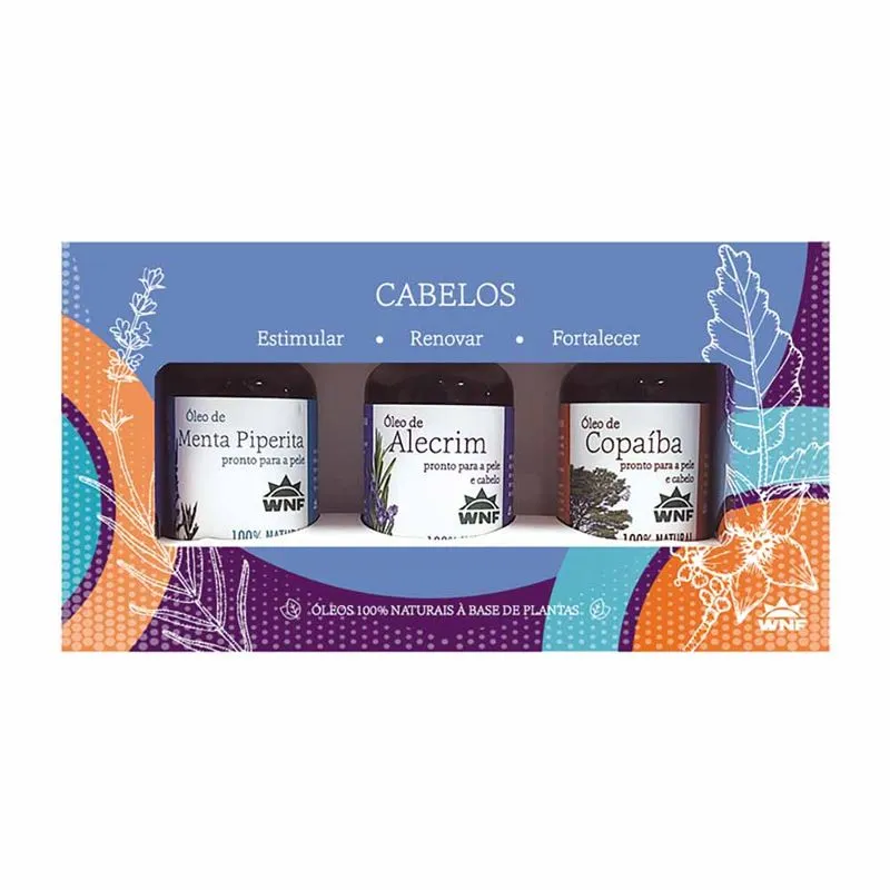Kit Óleos Vegetais WNF Pronto para o Cabelo 3x30ml