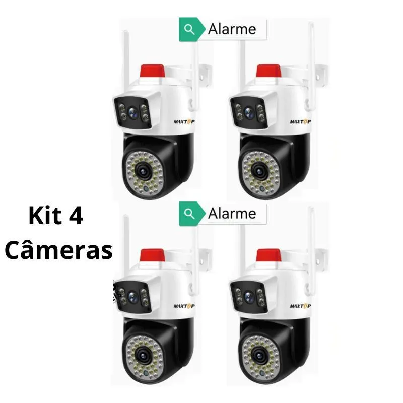 Kit 4 Câmera Segurança Wifi Smart Ip66 Yoosee Áudio