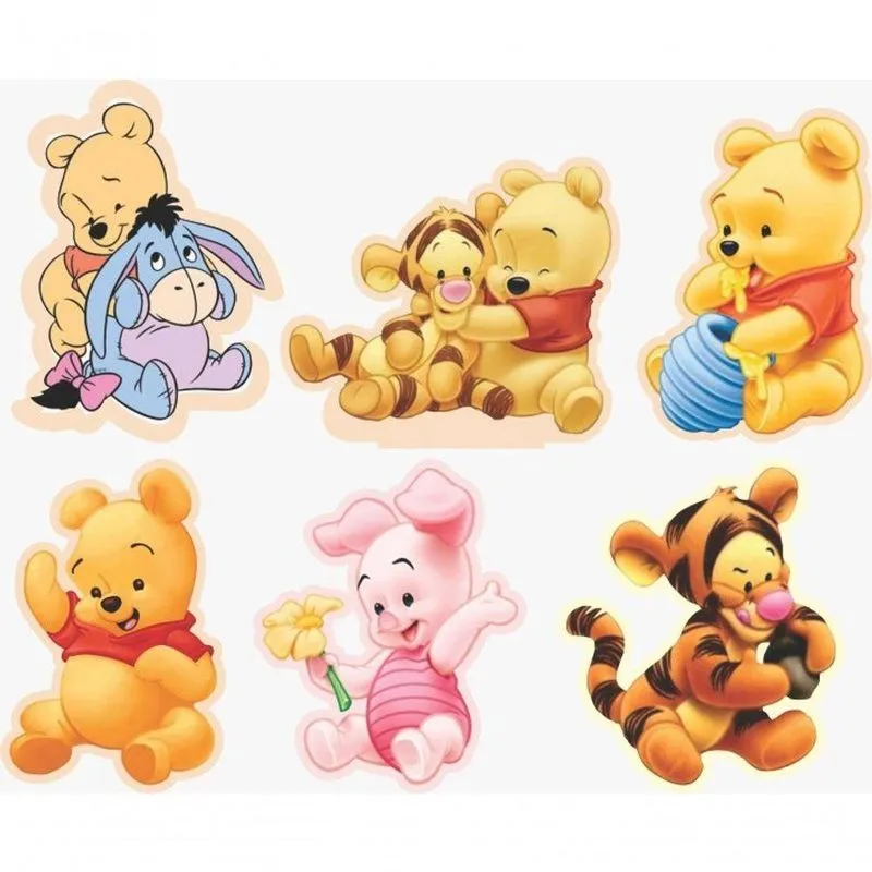 Kit Display De Mesa 6 Peças Para Festa Ursinho Pooh Baby Mdf
