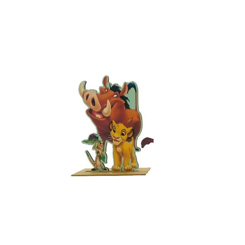 Kit Display De Mesa 10 Pç P Festa Simba-tmão E Pumba Mdf