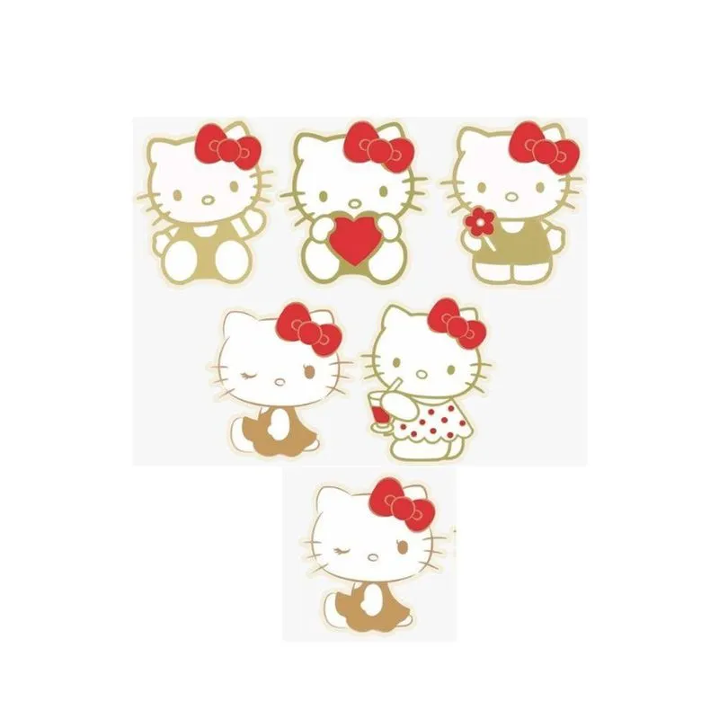 Kit Display De Mesa 6 Pç P Festa Hello Kitty Vrm-dourado Mdf