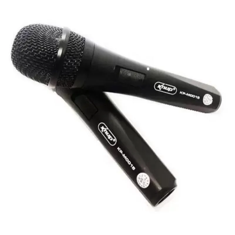 Microfone Profissional Fio Dinâmico Duplo Knup Kp-M0015: