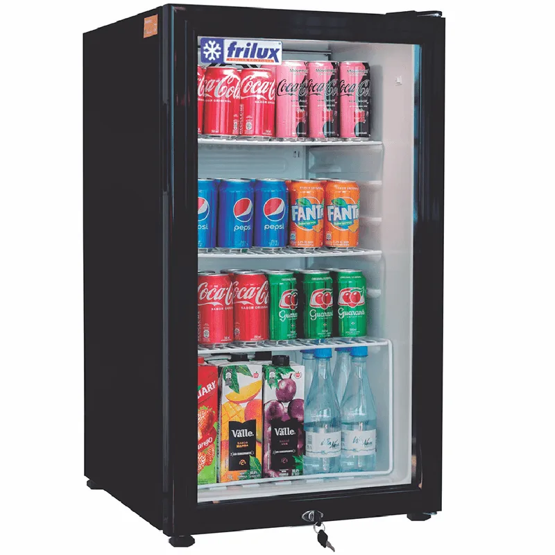 Refrigerador/ Expositor Vertical Visa Cooler Rf-002 Porta De Vidro - Preto 110 L +2 A +8°c Iluminação Led - Frilux 110v Frilux