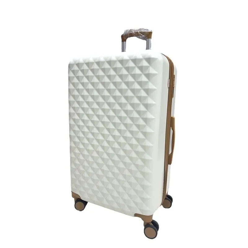 Mala Média 23Kg Expansível Branca Diamond Ultra Leve Abs