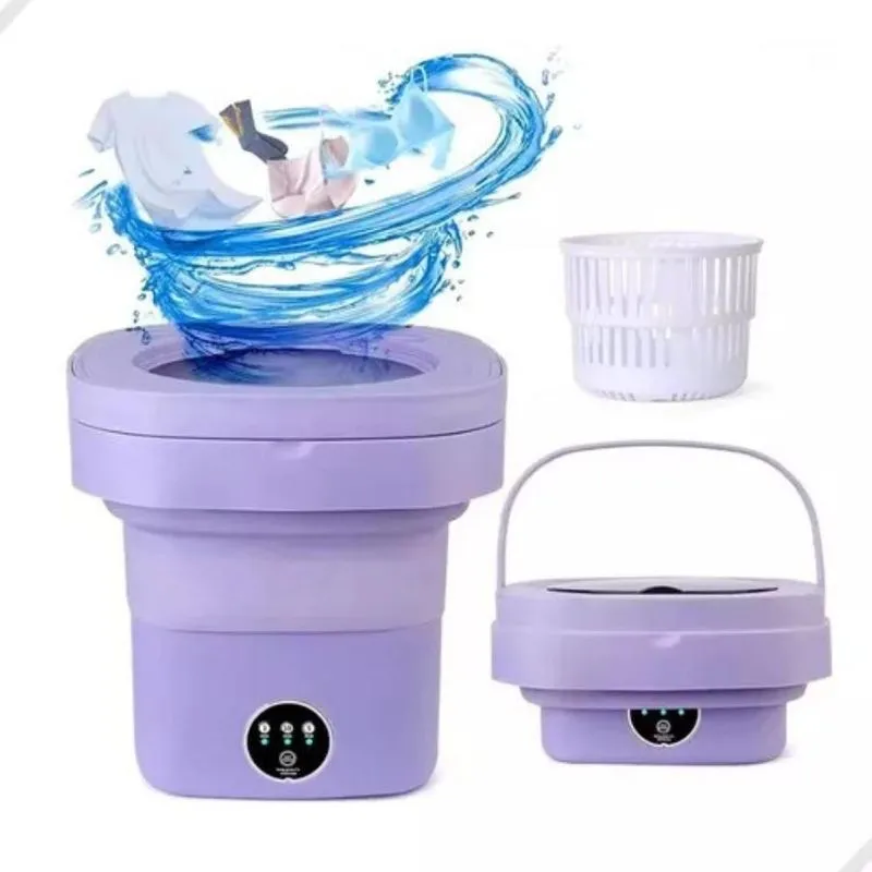 Mini Máquina Lavadoura Lavar Dobrável Portátil 110v/220v: