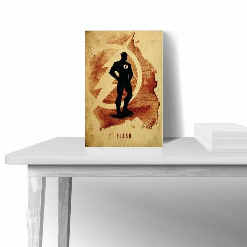 Quadro Decorativo Herói Flash A3 42x30 Canvas Flutuante