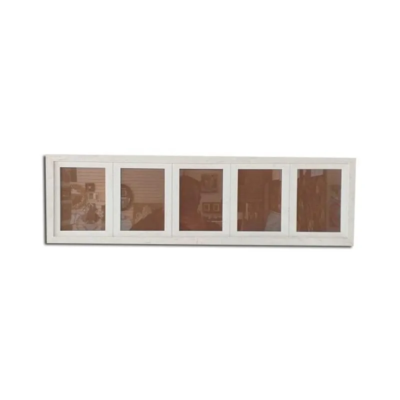 Quadro Mural Para 5 Fotos 15x21 Horizontal Branco Com Vidro