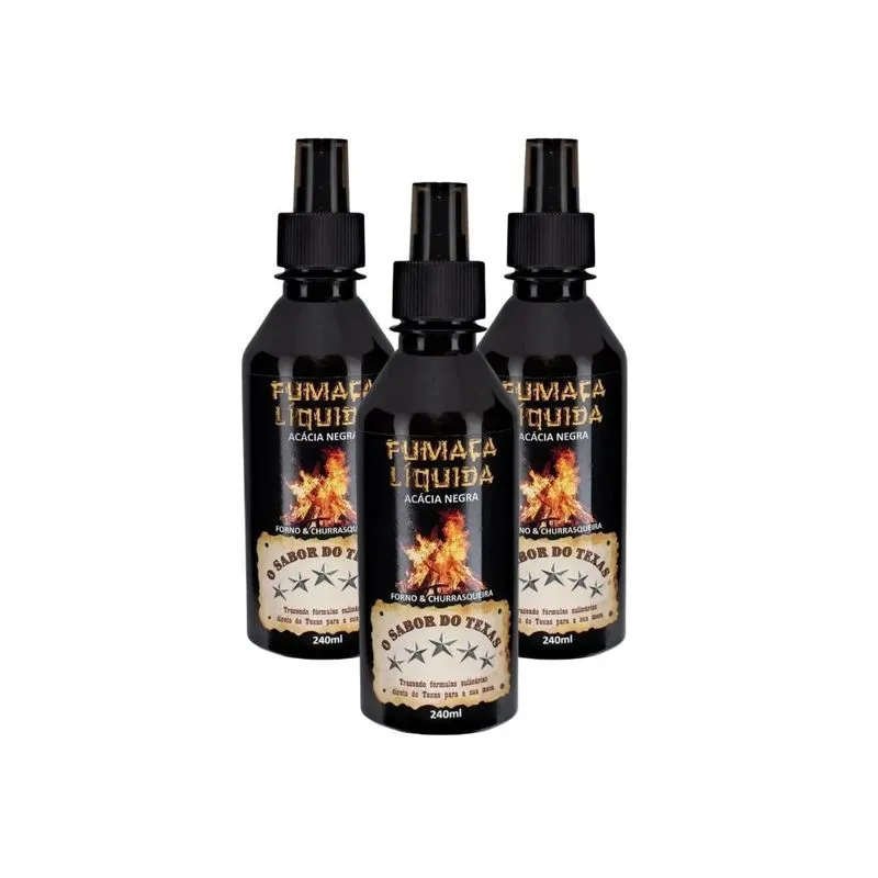 Fumaça Líquida Sabor Do Texas 240ml Caixa Com 3 Unidades