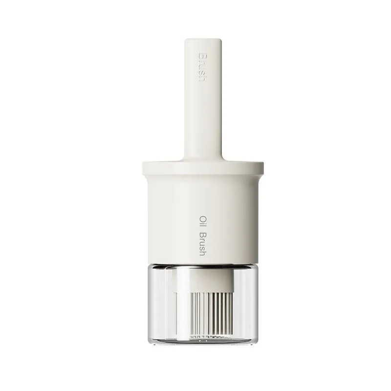 Pote De Óleo Moderno Para Cozinha Com Pincel De Silicone - Branco