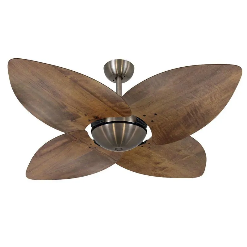Ventilador De Teto Office Bronze 4 Pás Imbuia 220v+controle