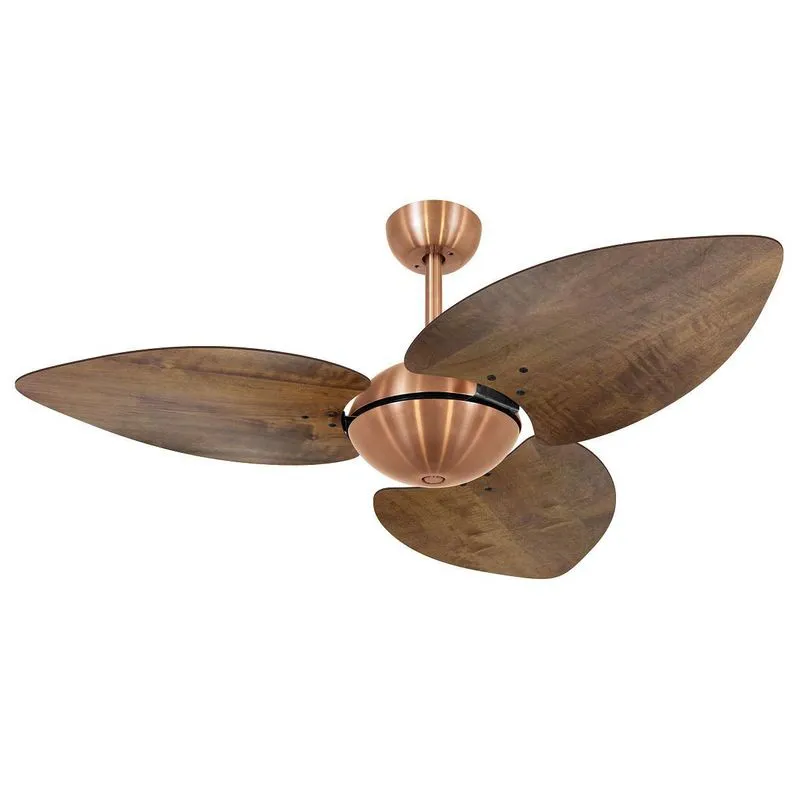 Ventilador De Teto Dunamis Cobre 3pás Imbuia 110v+controle
