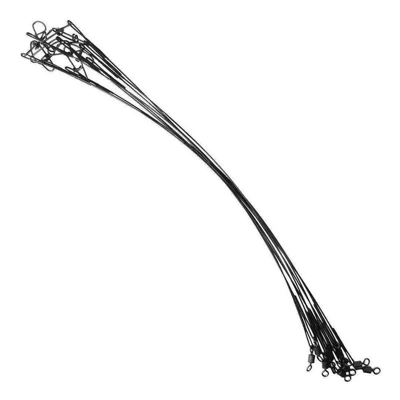 Chicote Leader De Aço Para Pesca 10 Cm Black Com 30 Peças