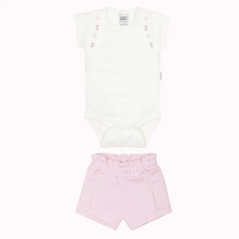 Conjunto Bebê Butterfly Gardem 2Pçs Natural - Sonho Mágico G / Bege