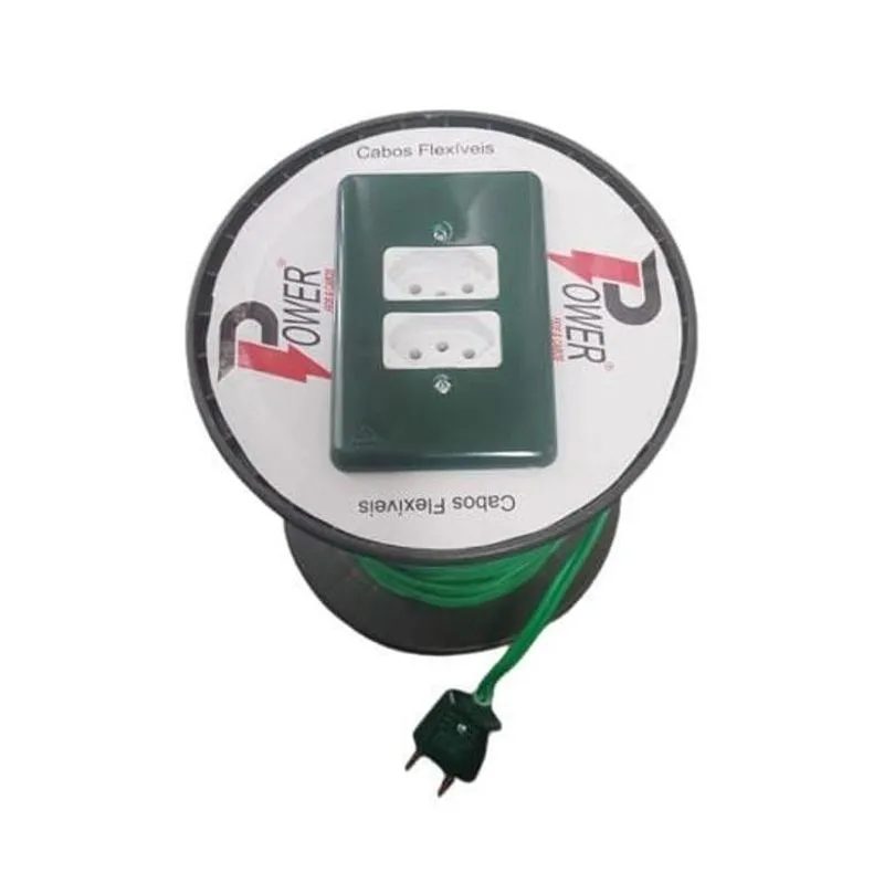 Carretel Extensão Elétrica Paralelo 2x2,50. 20m Verde 250v