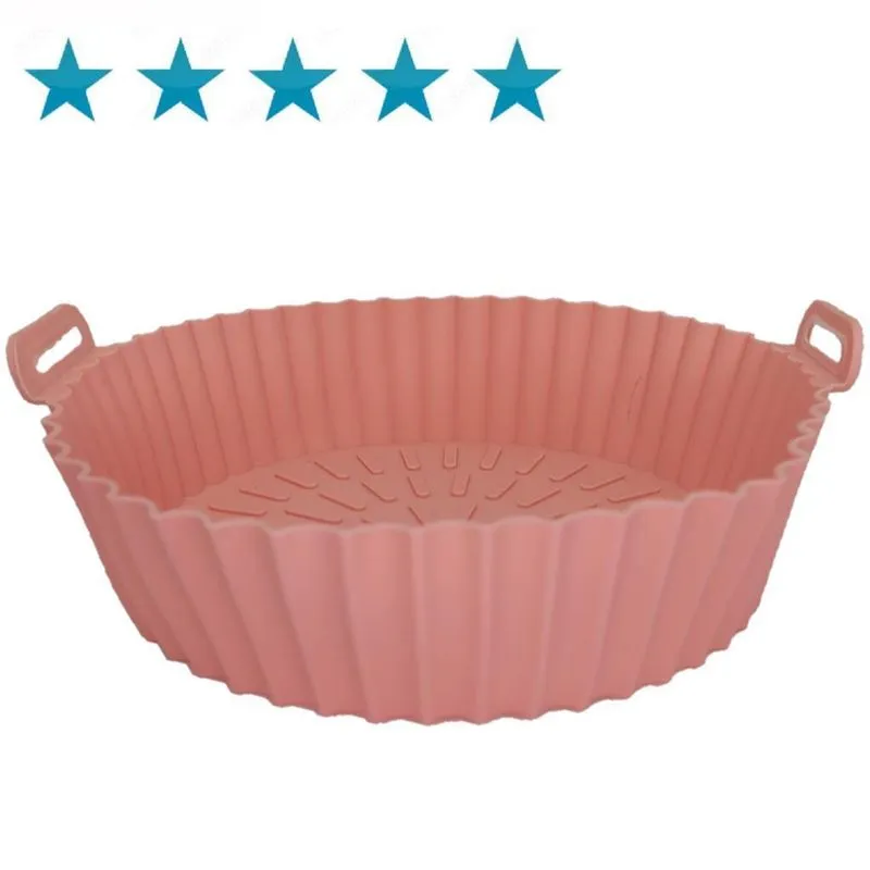 Forma Silicone Assadeira Air Fryer Micro-ondas Rosa 20x16