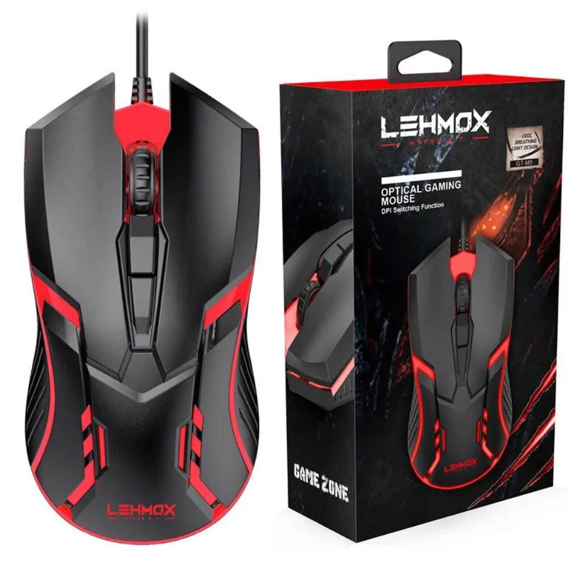 Mouse Gamer Rgb Led óptico Usb 1200dpi Lehmox Hyper Gt-m5