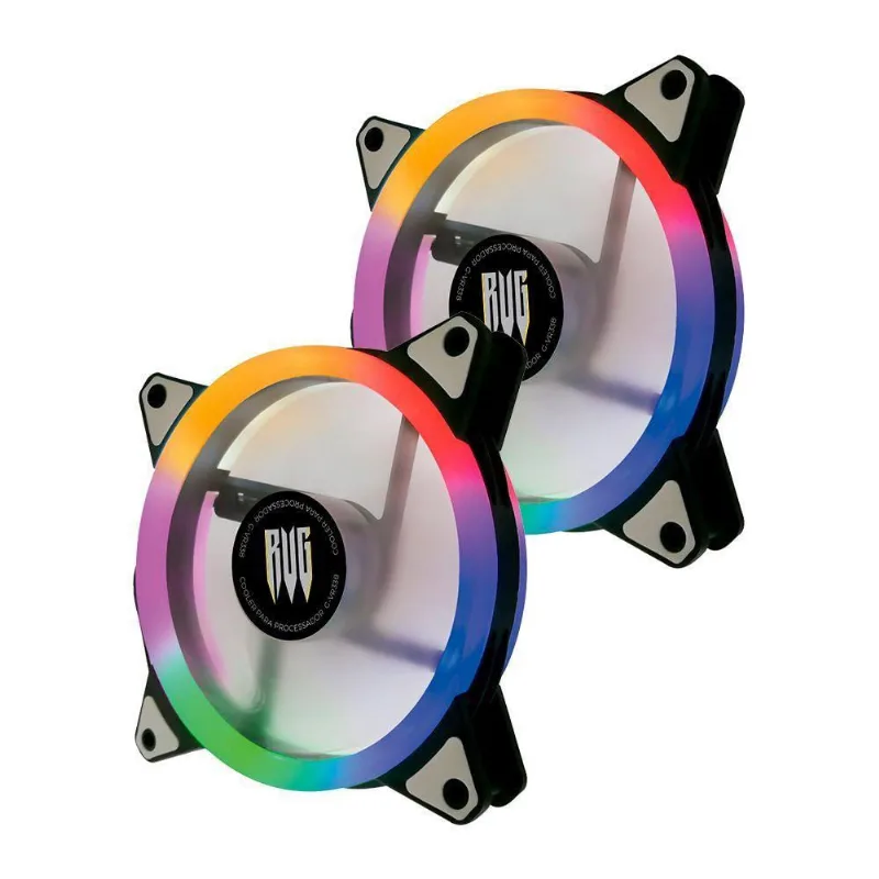 Kit 2 Cooler Fan Rgb 120mm Para Gabinete Revenger G-vr338