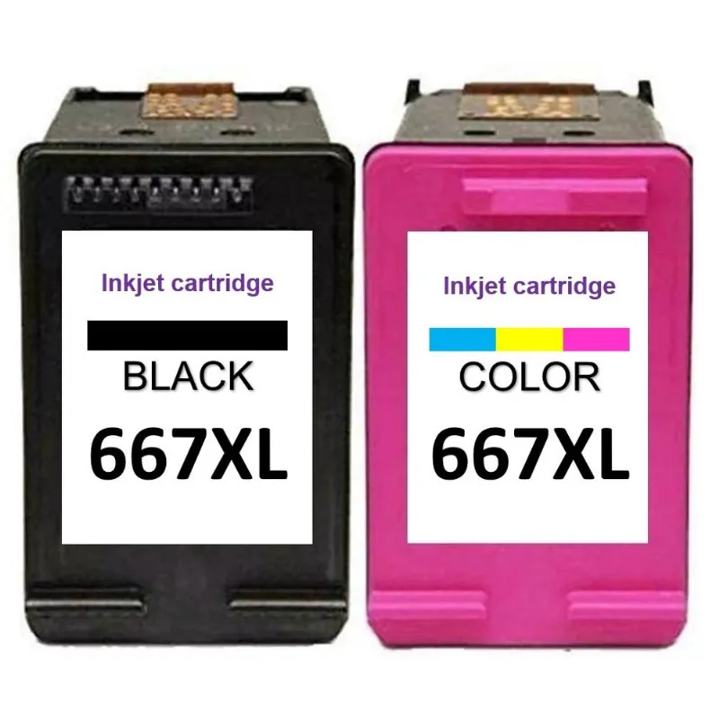 Kit Cartuchos 667 667xl Compatível 1275 2375 2376 2776 6475 Preto E Color