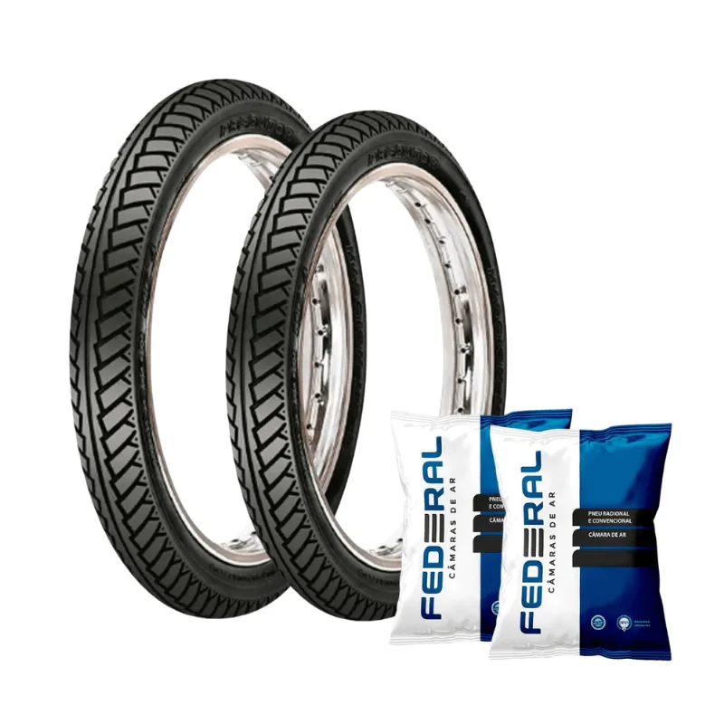 Par Pneu Moto Maggion Winner 2.75-18 E 90/90-18 + Câmara