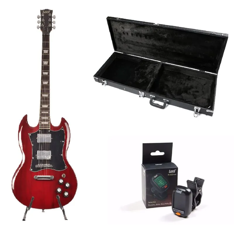Kit Guitarra Eletrica Land Vermelha L-t2 Rd + Acessórios