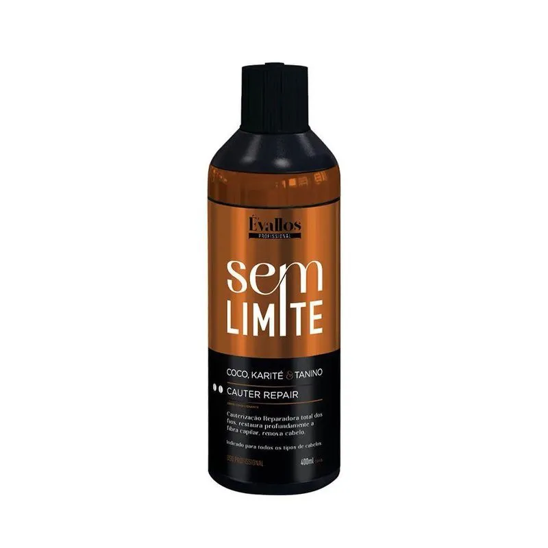 Evallos Profissional Máscara Cauter Repair Sem Limites 400ml - Preto