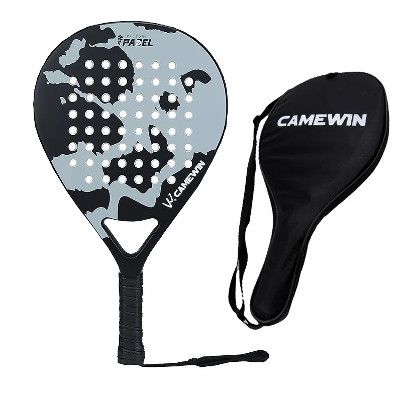 Raquete De Padel Profissional Fibra Carbono 4003 Cinza Cinza