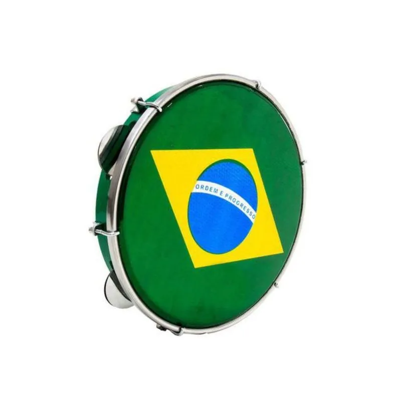Pandeiro Luen 10″ Profissional Pele Bandeira Aro Abs 6 Afinações