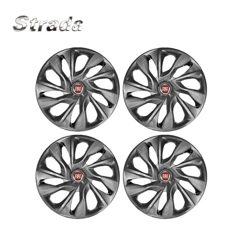 Jogo Calota Fiat Esportiva Ds4 Grafite Aro 15 Roda 4 Furos