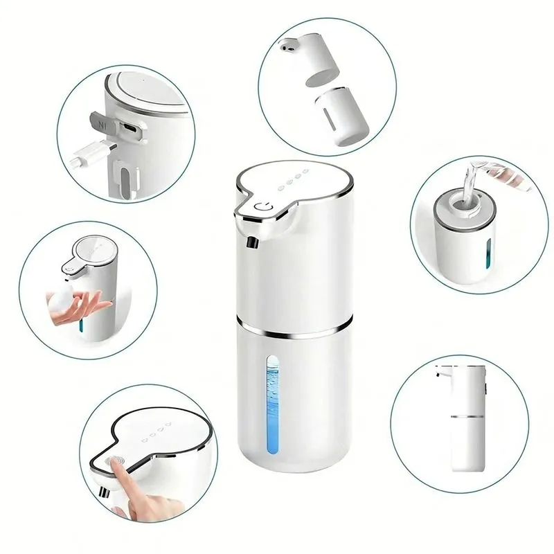 Dispenser Automático Sabão Espuma Recarregável 4 Níveis