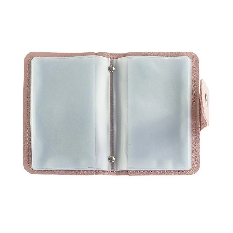 Porta Cartões Liso Com Botão - Rosa