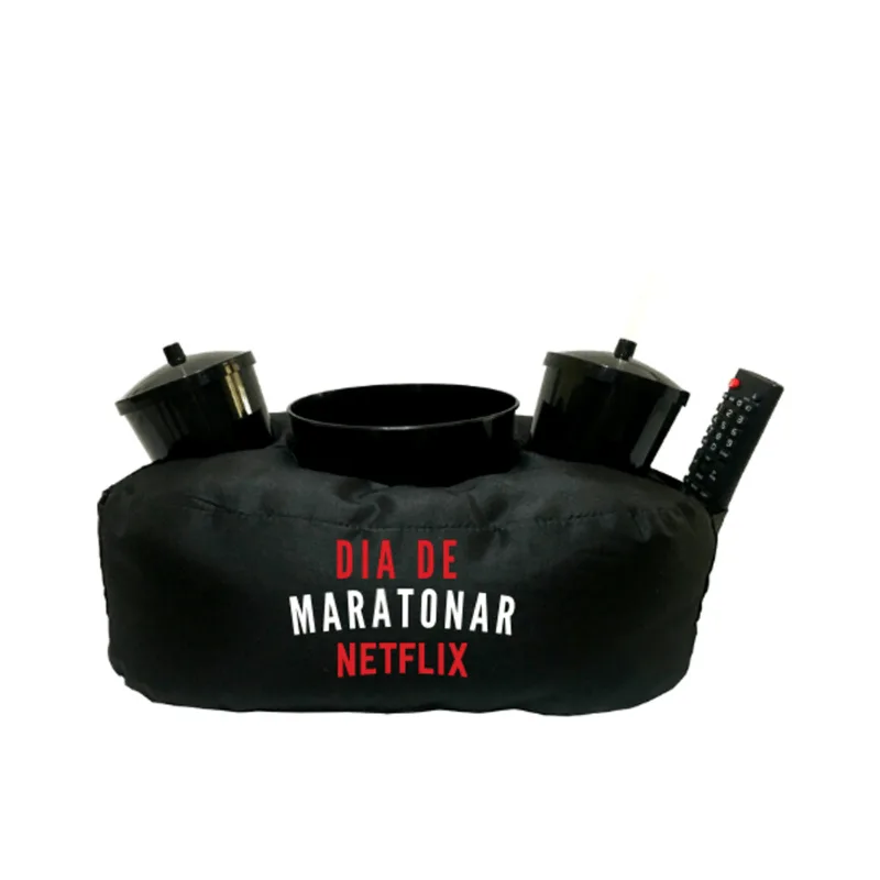 Almofada Porta Pipoca Dia de Maratonar Netflix
