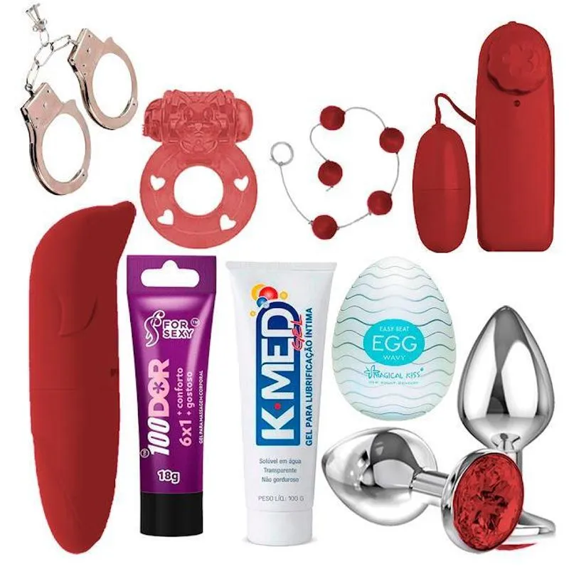 Kit Plug Anal Vibrador Bullet Anel Peniano