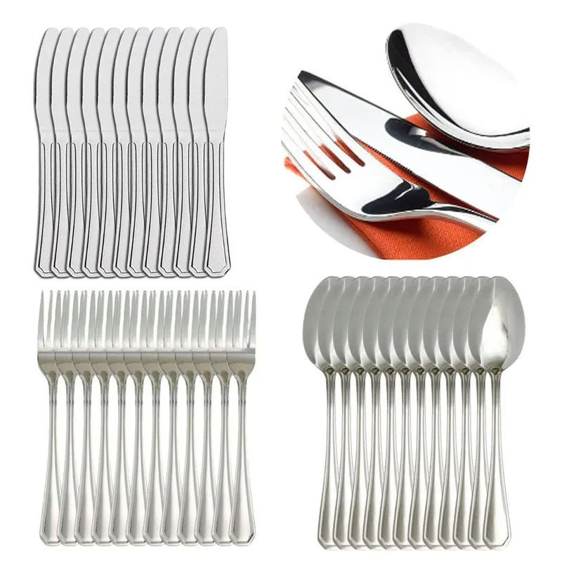 Kit 36 Peças Garfo De Sobremesa Faca Colher Atenas Inox