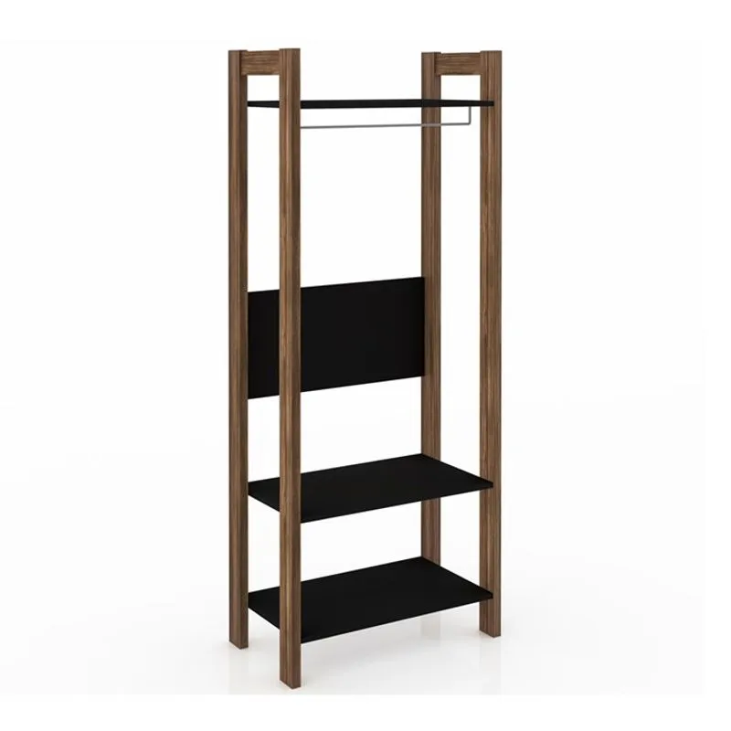 Guarda Roupa Modulado Closet AZ1029 Preto Nogal Tecno Mobili