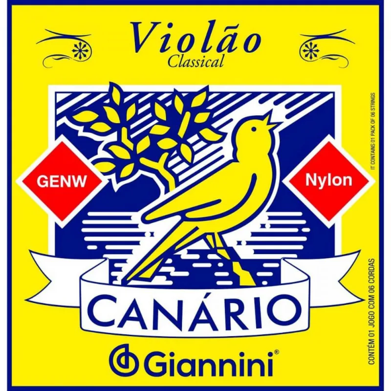 Kit 2 encordoamento violão nylon giannini genw canário médio