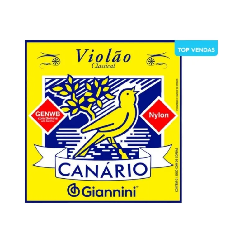Kit 3 encordoamento violão nylon giannini genwb médio bolinha
