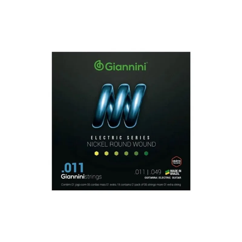 Kit 3 encordoamento guitarra giannini GEEGST.11 nickel
