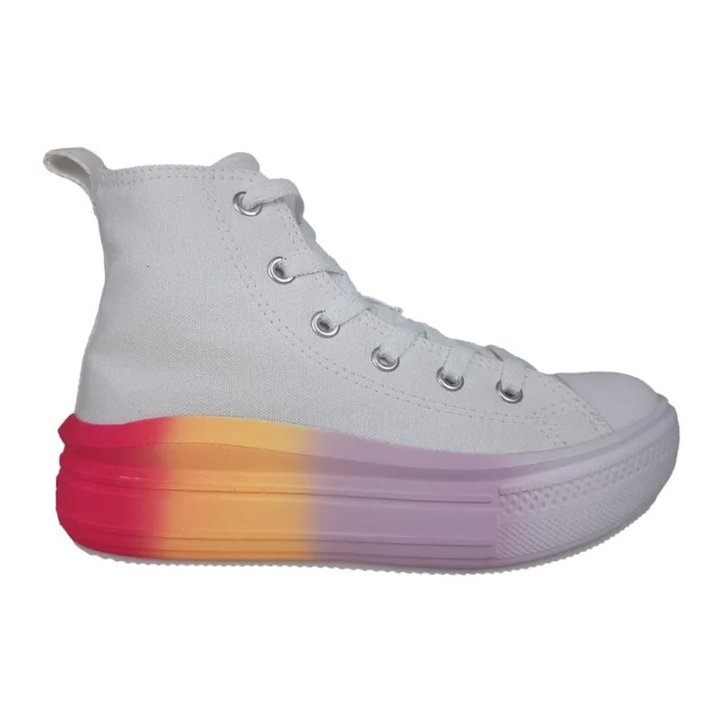 Tênis All Star Converse Move Cano Médio Plataforma Infantil 30 / Branco/Roxo