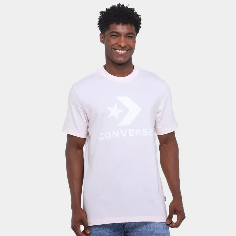 Camiseta Converse Go-To Star Chev Masculina - Masculino - Rosa Claro