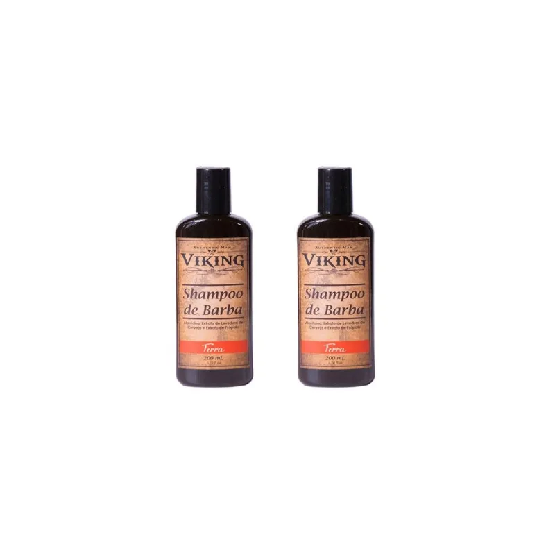 Kit 2 Unidade Shampoo De Barba Terra Amadeirado Viking 200ml