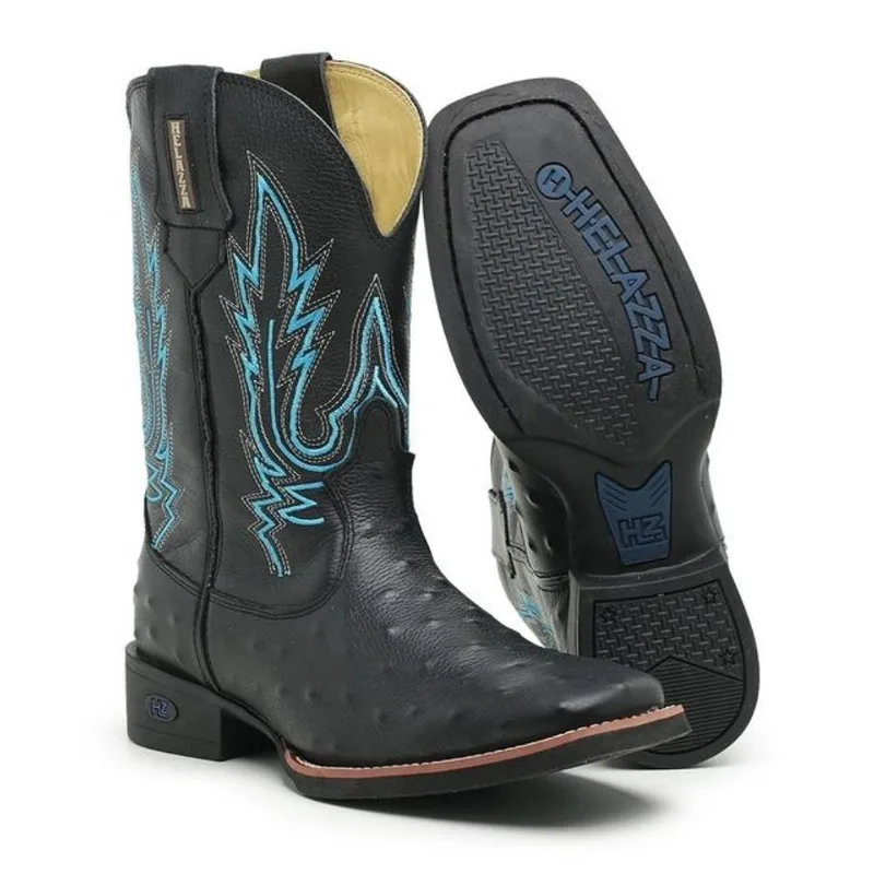 Bota Texana Country Helazza Masculina em Couro
