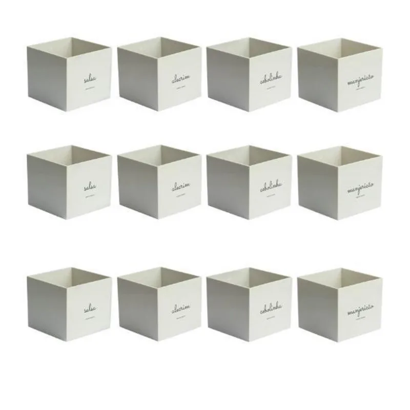 Kit 12 Vasos Horta Alecrim Manjericao Cebolinha Salsa