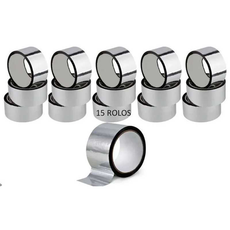 Kit 15 Quinze Rolos Fitas Adesivas Aluminizada Metalizada